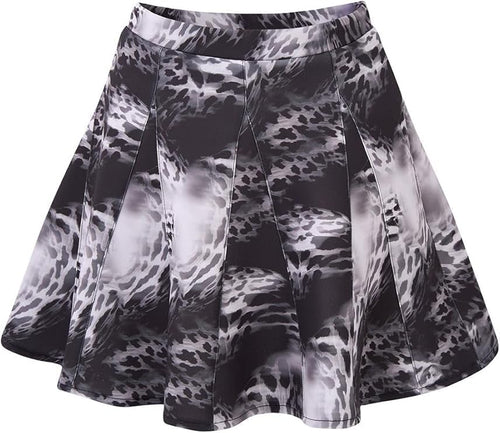 Women's High Waisted Pleated Tennis Skirt – A-Line Skater Mini Skirt with Built-in Shorts, Gray Watermark Print