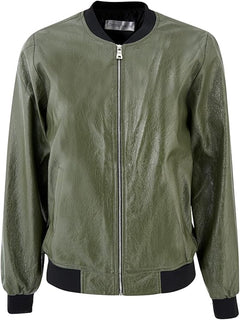 Women's Khaki Full Zip Padded Bomber Jacket – Lightweight Windproof Casual Outerwear with Ribbed Hem & Stand Collar