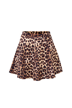 Women's High Waisted Pleated Tennis Skirt – A-Line Skater Mini Skirt with Built-in Shorts, Leopard Print Design, Athletic & Casual Wear